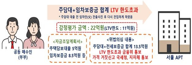 투기과열지구 LTV 한도 초과 및 가격 거짓신고 사례 [국토교통부 보도자료 갈무리. 재판매 및 DB 금지]