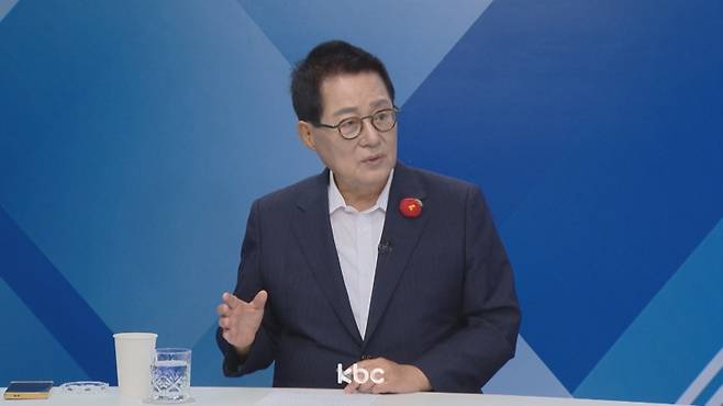 ▲ KBC '여의도초대석'에 출연한 박지원 더불어민주당 의원 