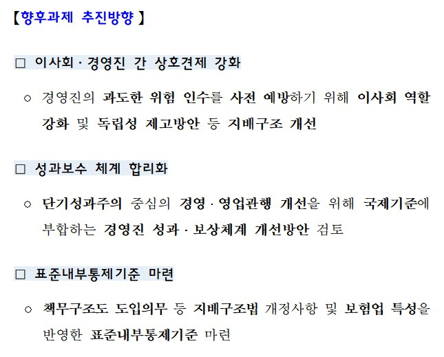 /그래픽=금융위원회·금융감독원 '보험개혁회의' 보험사 내부통제 강화방안 중