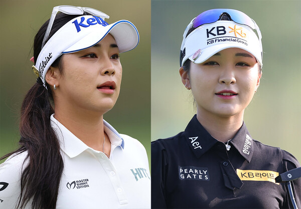 2024년 한국여자프로골프(KLPGA) 투어 메이저 대회 하이트진로 챔피언십에 출전한 윤이나, 이예원 프로. 사진제공=KLPGA