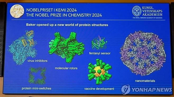 SWEDEN-NOBEL-PRIZE-CHEMISTRY October 9, 2024.(Photo by Jonathan NACKSTRAND / AFP)