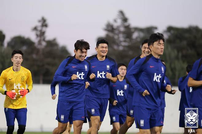 요르단에서 훈련 중인 홍명보호. 대한축구협회 제공