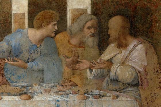 레오나르도 다빈치 '최후의 만찬' 부분 확대 [위키피디어]