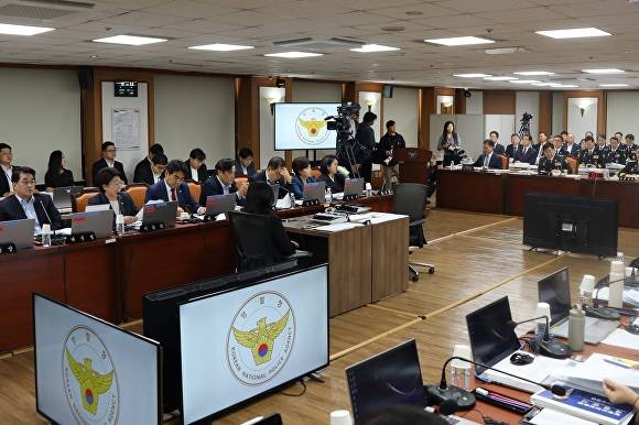 11일 경찰청 대상 국정감사 현장 [사진=이달희 의원실]