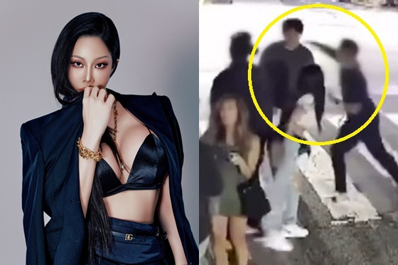 Rapper Jessi, left, and a footage of her fan being beaten reported by JTBC [JTBC]