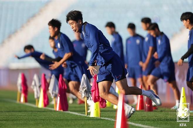 훈련하고 있는 권혁규. 사진 | 대한축구협회