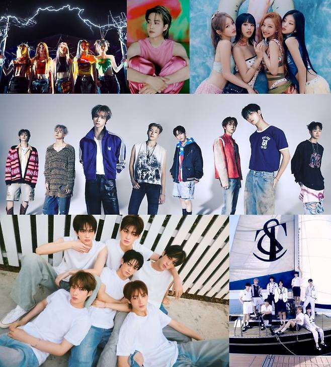 [서울=뉴시스] '아시아 아티스트 어워즈 2024'의 가수 부문 2차 라인업이 공개됐다. (사진=쏘스뮤직, SM엔터테인먼트, S2엔터테인먼트, 씨제스 스튜디오, 플레디스 엔터테인먼트, 하이브 레이블즈 재팬 제공) 2024.10.14. photo@newsis.com *재판매 및 DB 금지