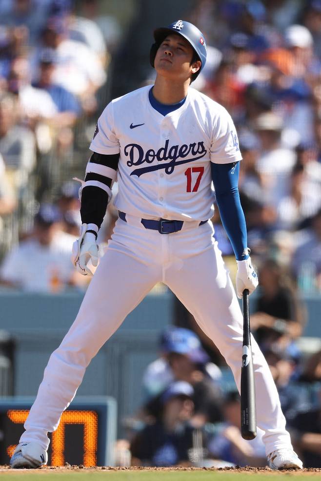 NLCS 2차전에서 무안타 침묵한 오타니 쇼헤이. AFP=연합뉴스