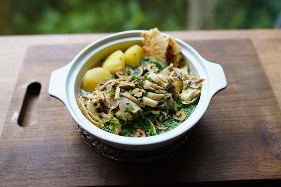 환절기 보양식으로 추천하는 누룽지 삼계탕. 사진 홍여림