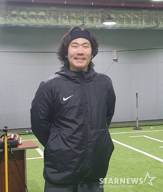 올해 1월 수술 후 고척스카이돔을 첫 방문한 정찬헌의 모습. /사진=김진경 대기자