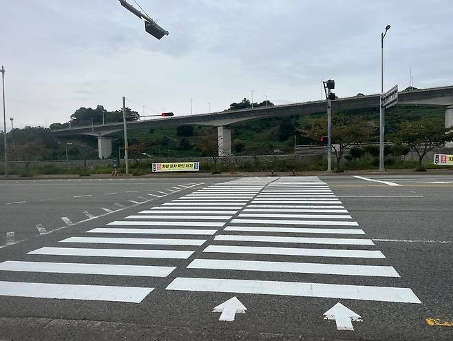 부산항 신항 4부두 인근 도로  [부산항만공사 제공. 재판매 및 DB 금지]