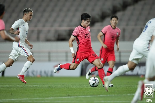 정승원(당시 올림픽 대표팀). 대한축구협회 제공