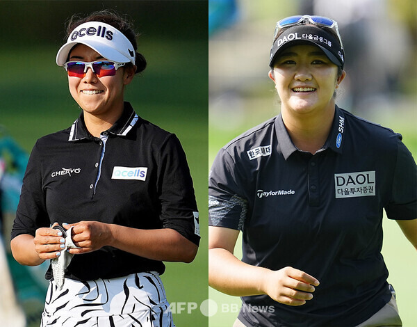 2024년 미국여자프로골프(LPGA) 투어 '가을 아시안 스윙' 두 번째 대회인 BMW 레이디스 챔피언십에 출전한 신지은, 유해란 프로가 1라운드에서 경기하는 모습이다. 사진제공=BMW 코리아