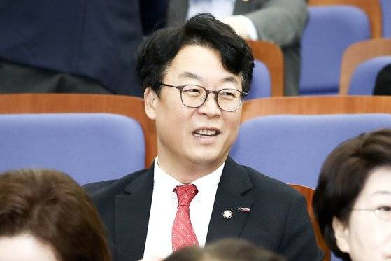 곽규택 국민의힘 수석대변인이 지난 8월 5일 오후 국회에서 열린 의원총회에 참석했다. 뉴스1