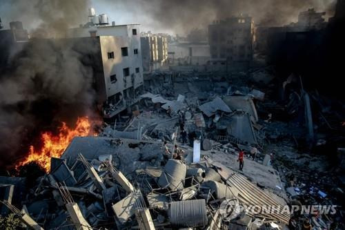 이스라엘의 공습으로 초토화한 가자지구 북부 가자시티 [AFP 연합뉴스 자료 사진. 재판매 및 DB 금지]