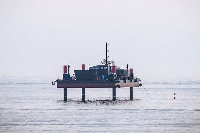 페리지에어로스페이스가 준궤도 시험 발사 예정이었던 자체 해상 발사 플랫폼(MLP). 페리지에어로스페이스 제공