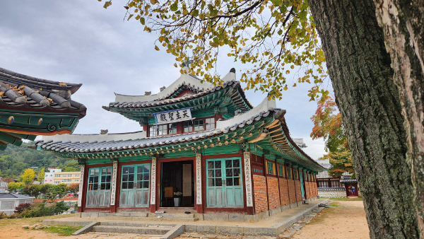 보리수 그늘 아래 위치한 성공회강화성당 모습. 1900년 건립됐고 외관은 한옥 교회, 내부는 로마 바실리카 양식으로 건축됐다.