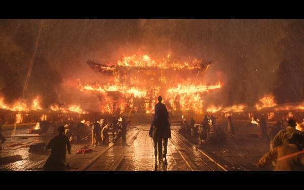 ▲ 영화 '전란' 스틸컷. 경복궁이 불타는 모습. 사진=넷플릭스