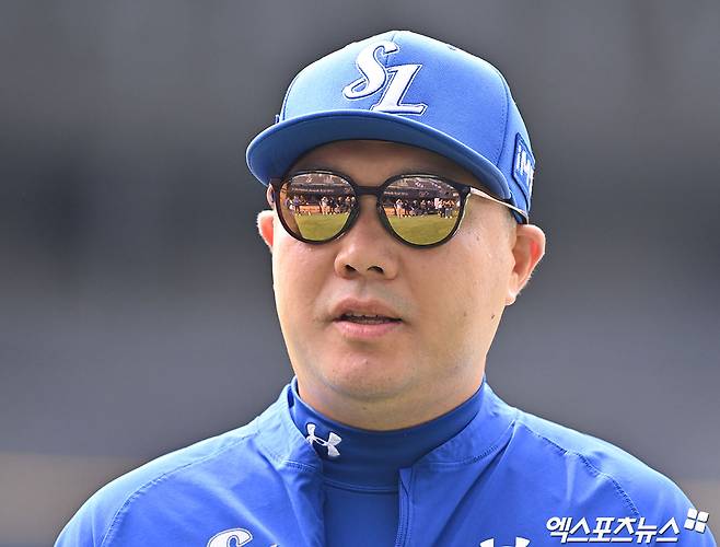 박진만 삼성 감독은 19일 잠실구장에서 열린 '2024 신한 SOL Bank KBO 포스트시즌' LG와 플레이오프(5전 3승제) 4차전을 앞두고 이날 경기에서 플레이오프를 끝내고자 하는 강한 의지를 드러냈다. 잠실, 김한준 기자