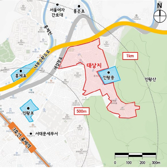 서울 서대문구 홍제동 9-81 일대 개미마을 위치도. <서울시 제공>