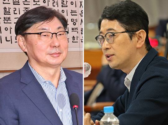 왼쪽부터 국회 법제사법위원회 국정감사 증인으로 채택돼 출석한 이화영 전 '이재명 경기도' 평화부지사, 율사 출신 법사위원인 주진우 국민의힘 의원.<연합뉴스 사진 갈무리>