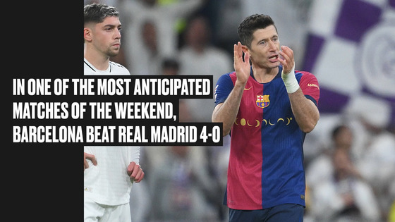 Barcelona tharsh Real Madrid 4-0 on Saturday. [ONE FOOTBALL]