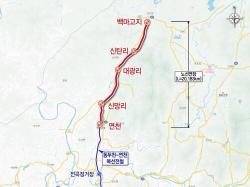 경원선 전철 연천역∼백마고지역 통근열차 운행도. 연천군 제공