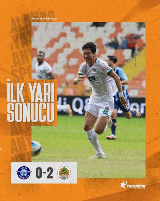 23일(한국시간) 튀르키예 아다나의 뉴아다나 스타디움에서 열린 2024~2025시즌 튀르키예 쉬페르리그 6라운드 경기 결과./사진=알란야스포르 공식 사회관계망서비스(SNS)