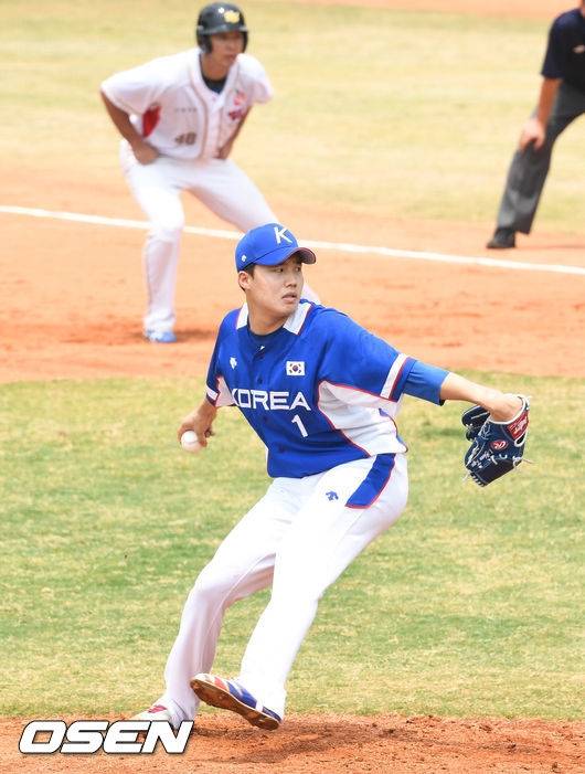 2018 자카르타-팔렘방 아시안게임 시절 LG 임찬규의 모습.