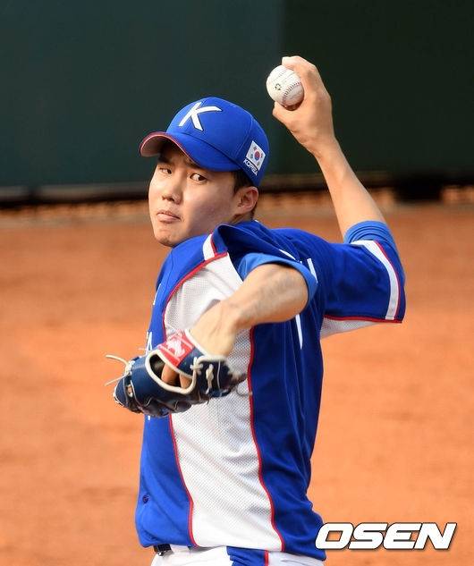 2018 자카르타-팔렘방 아시안게임 시절 LG 임찬규의 모습.