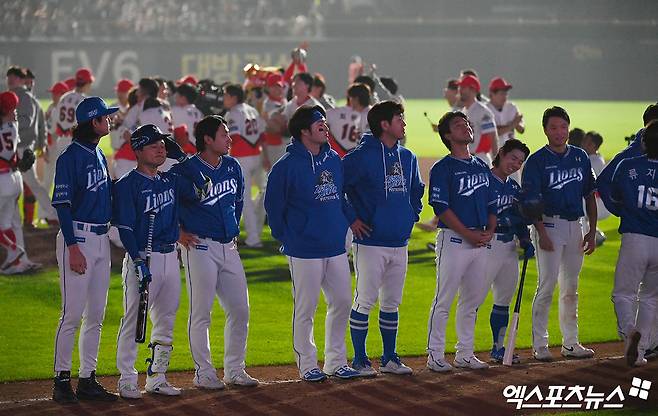 삼성은 28일 광주 기아챔피언스필드에서 열린 '2024 신한 SOL Bank KBO 포스트시즌' KIA와 한국시리즈(7전4승제) 5차전에서 5-7로 패했다. 이날 패배로 팀은 시리즈 전적 1-4를 기록. 준우승에 그쳤다. 광주, 김한준 박지영 기자