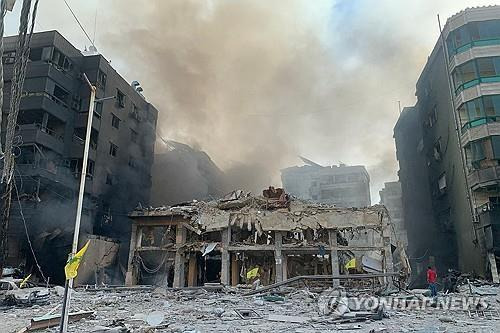 이스라엘 공습으로 폐허가 된 레바논 베이루트 남부 [AFP 연합뉴스 자료사진. 재판매 및 DB 금지]