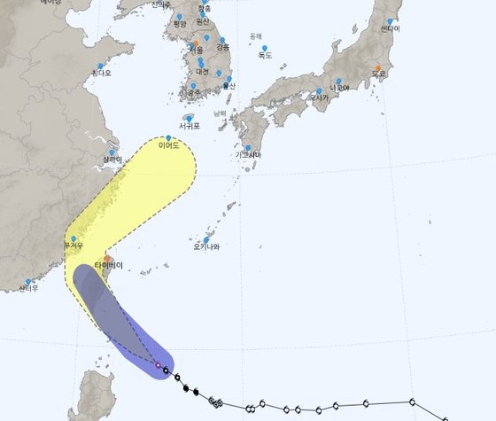 제21호 태풍 콩레이 예상 경로. 사진 기상청