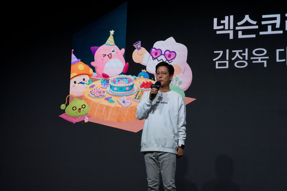 Nexon Korea Co-CEO Kim Jung-wook during Wednesday's Next On Media event held in Pangyo, Gyeonggi [CHO YONG-JUN]