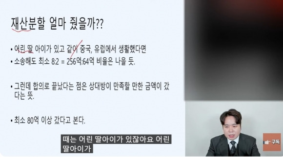 ‘이혼’ 김민재 재산분할 예측. 유튜브 ‘상속전문변호사 우강일’ 캡처