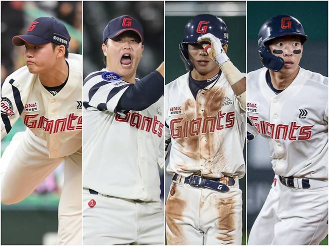 2024 울산-KBO 가을리그 우승을 이끈 롯데 박준우, 진승현, 장두성, 김민석(왼쪽부터). 사진제공｜롯데 자이언츠