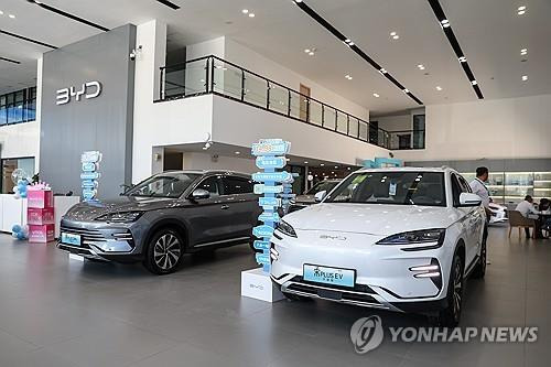 중국 BYD 전기차(기사 내용과는 관련 없음) [EPA 연합뉴스 자료사진. 재판매 및 DB 금지]