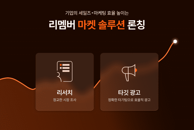 리멤버, 기업의 세일즈·마케팅 효율 높이는 ‘마켓 솔루션’ 론칭