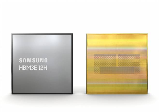 삼성전자가 업계 최초로 개발한 36GB(기가바이트) HBM3E. /사진제공=삼성전자.