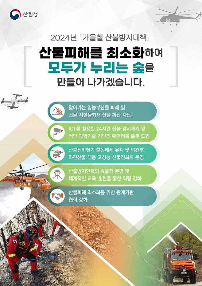 산림청 2024 가을철 산불방지대책 인포그래픽.