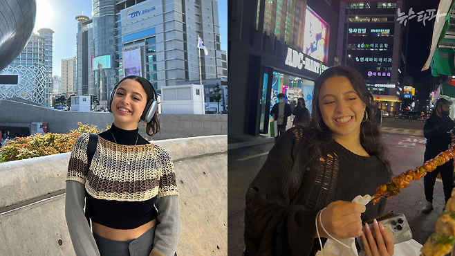 '이태원 참사' 호주인 희생자 그레이스 라쉐드(Grace Rached) 씨의 모습. 사진은 참사 직전인 2022년 10월 그레이스 씨가 한국으로 여행을 왔을 때 찍은 것이다.&nbsp;