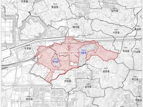 해제 예정인 인천 서구 검암·경서동 토지거래허가구역 위치도 [인천시 제공]