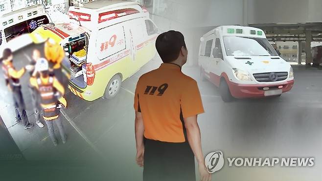 구급대원 폭행(CG) [연합뉴스TV 제공]