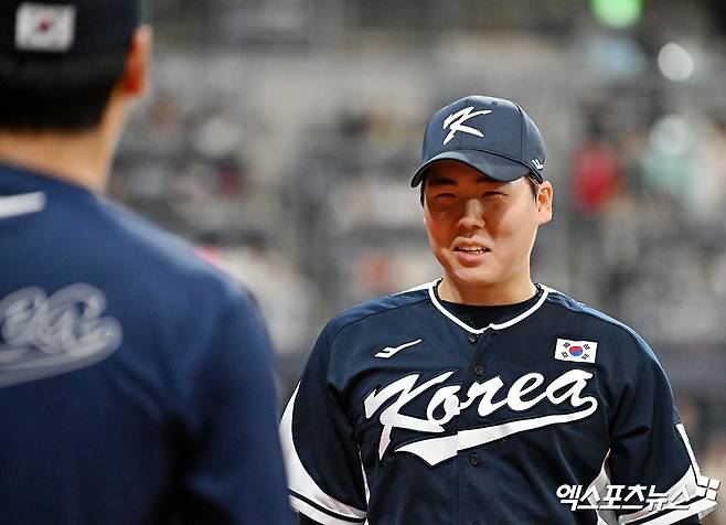 대표팀 투수 최승용은 2일 고척스카이돔에서 열린 '2024 K-BASEBALL SERIES with TVING' 쿠바 대표팀과 평가전에서 선발 등판했다. 이날 2이닝 무실점을 기록하며 안정적인 투구를 선보였다. 고척, 김한준 기자