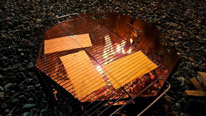 20241102_205116.jpg 캠핑 2일차) 저녁은 소고기와 자연산 대하 그리고 무늬오징어!!!!