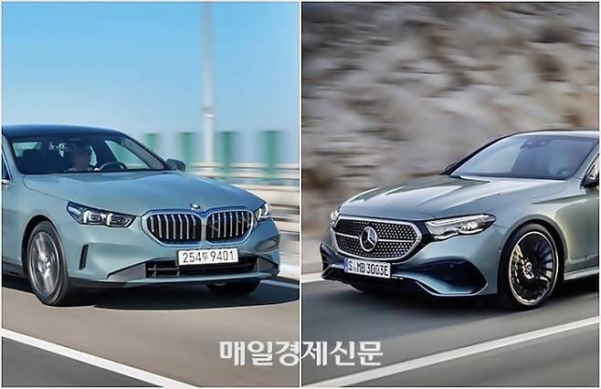 BMW 5시리즈(왼쪽)와 벤츠 E클래스 [사진출처=BMW, 벤츠]