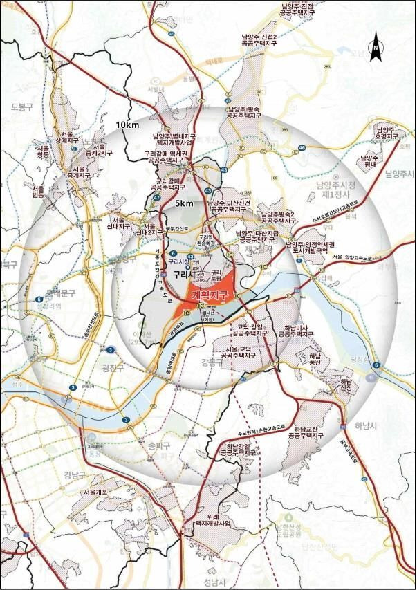 토평2지구 계획지구. 구리시 제공