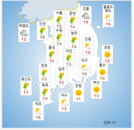 ⓒ기상청: 오늘(4일) 오전 전국날씨