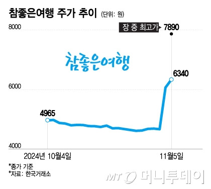 참좋은여행 주가 추이/그래픽=이지혜 기자