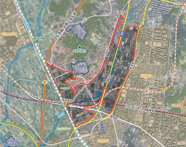 경기 고양 대곡역세권 지식융합단지 위치도. 사진 제공=국토교통부